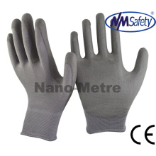 Nmsafety Профессиональные нейлоновые покрытые серые PU перчатки